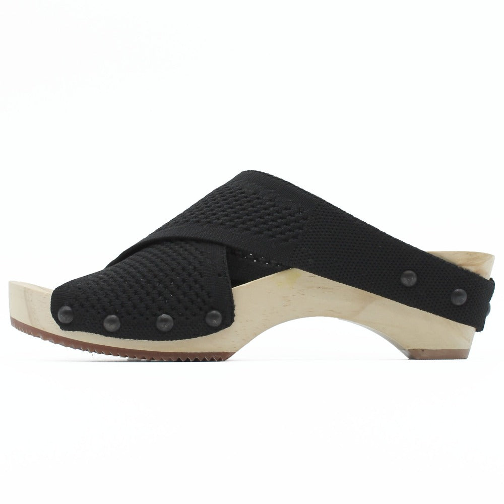 Libby Hill Pitch Black Platform Clog Sandals