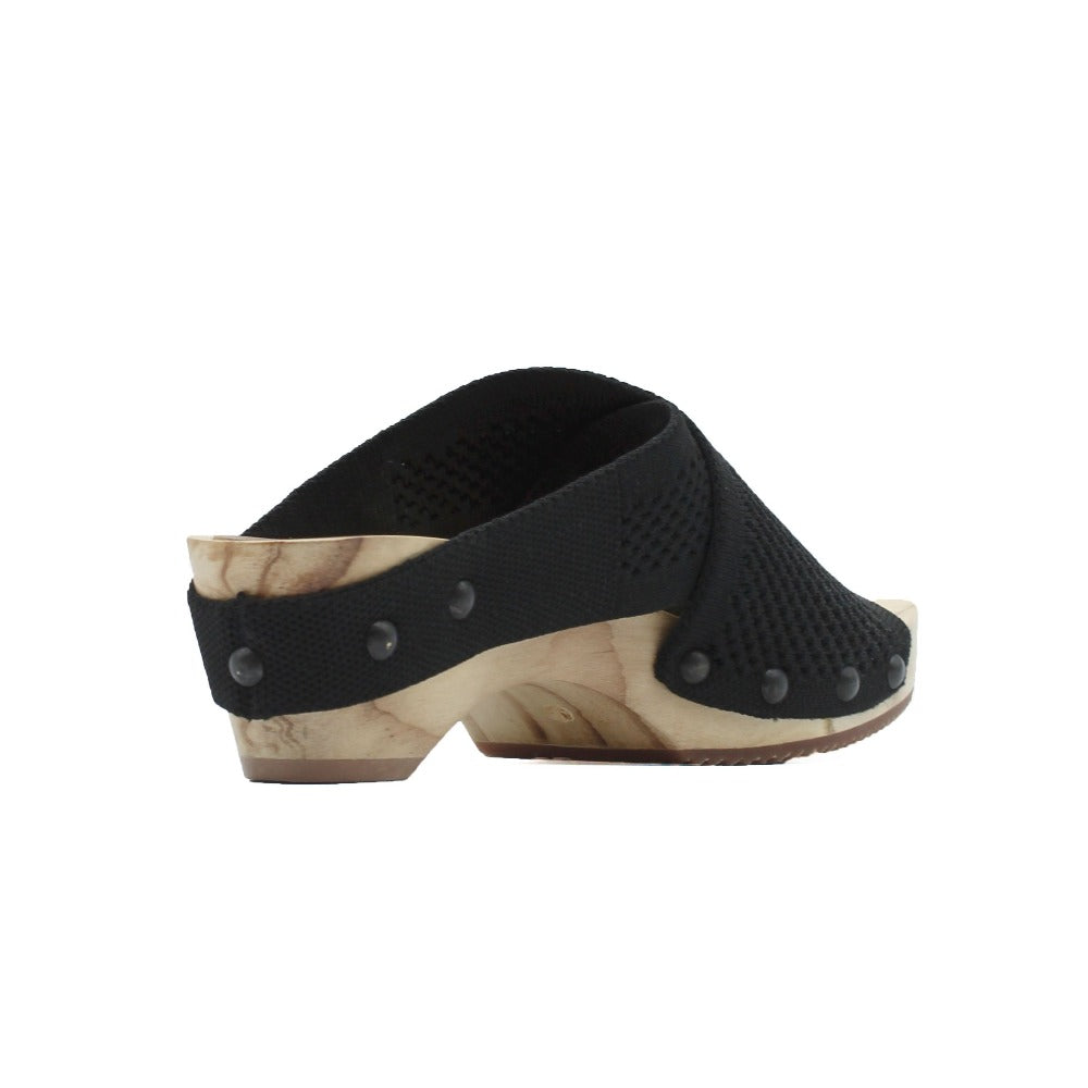 LIBBY - Pitch Black Platform Clog Sandals